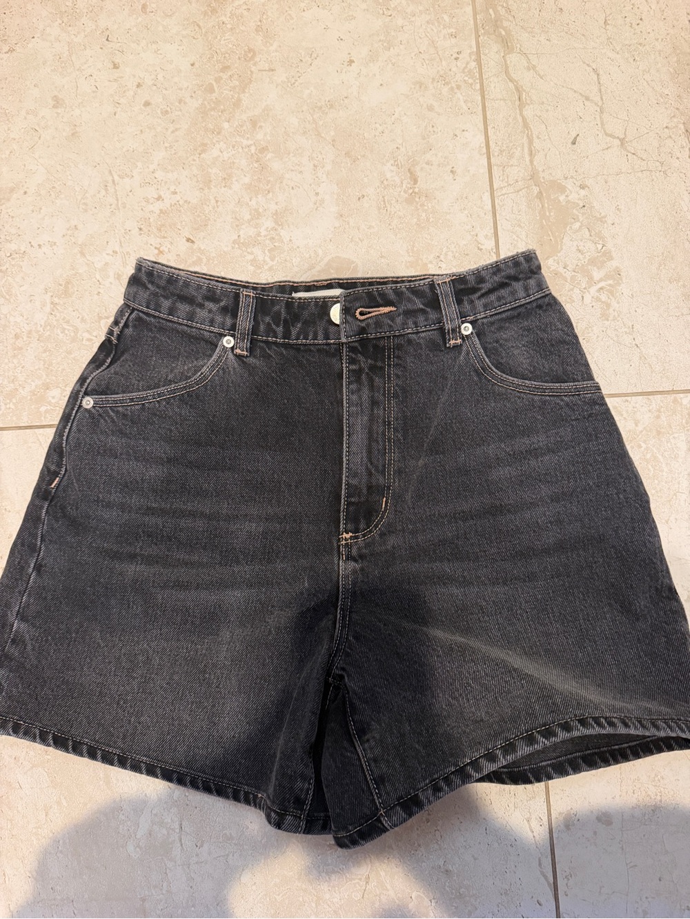 ROLLA'S Black High-Rise Denim Shorts